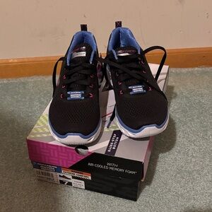 Skechers Black and Pink Running Shoes